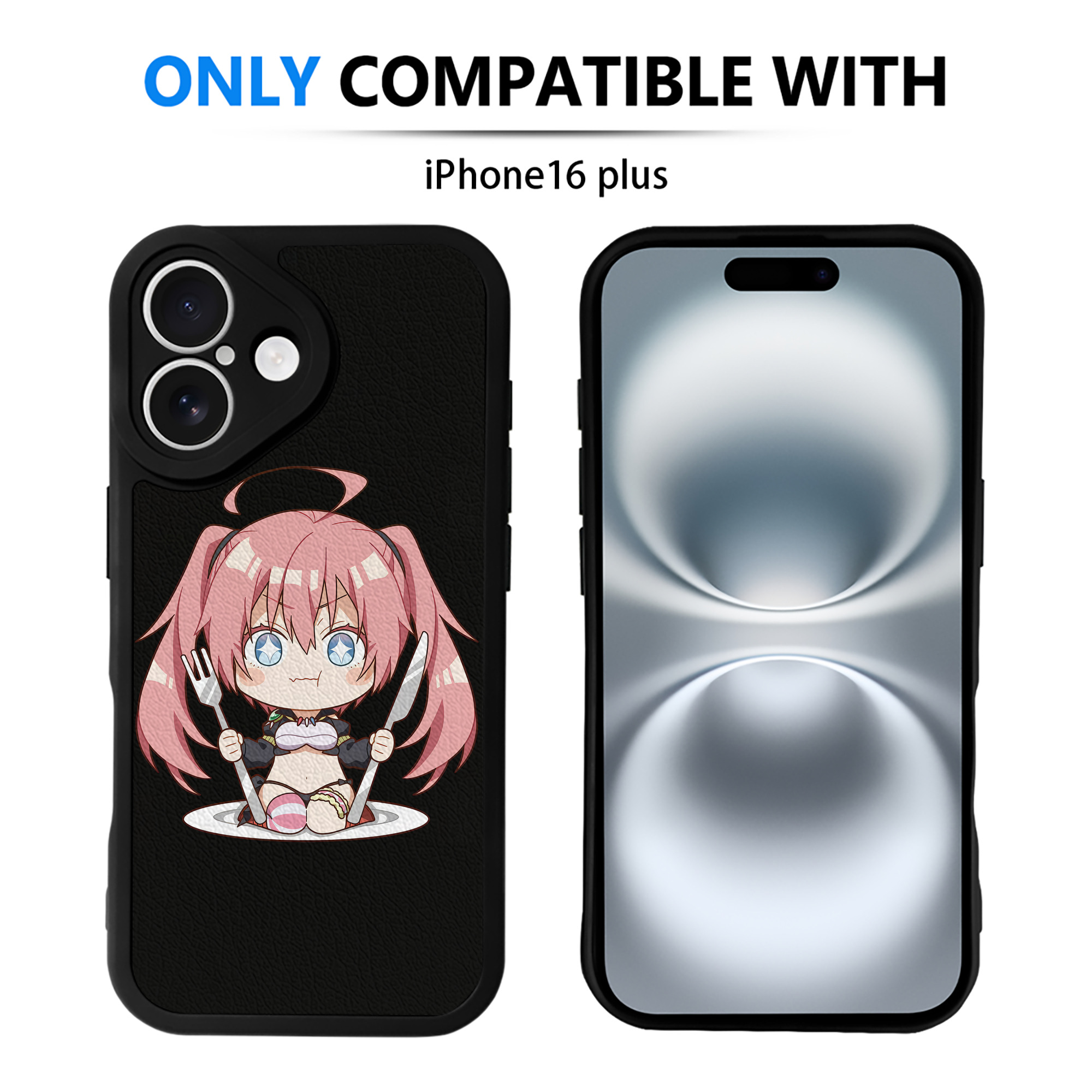 （画像用） 転スラ Regarding Reincarnated to Slime 【iPhone 16シリーズ対応】シリコンスマホケース（レザー調） 材質：シリコン